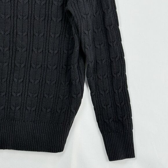 St John's Bay Women's Long Sleeve Cable Knit Sweater Size Small Black - Picture 14 of 16